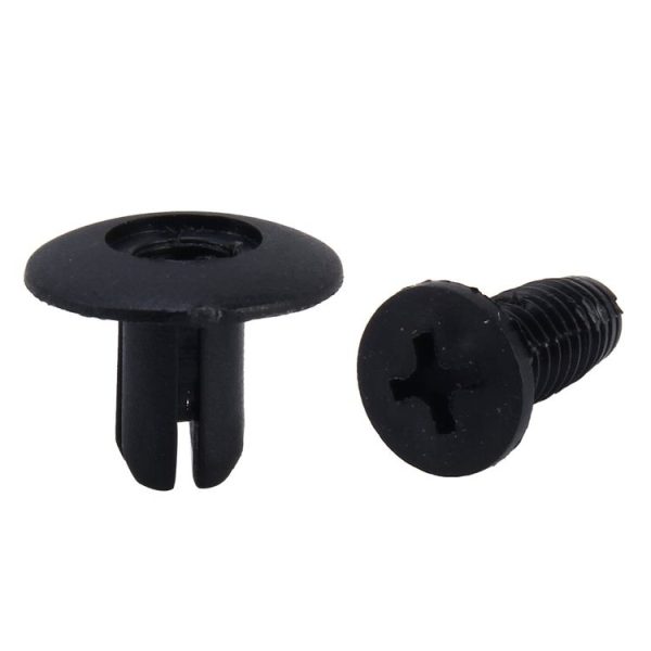 100 PCS Hole Plastic Rivets Fastener Push Clips (Black) - Image 3