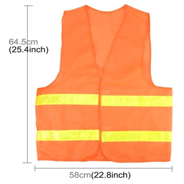 XL Reflective Fluorescent Vest Safty Cloth Driving School Construction Traffic Safty Warning Working Cloth (Orange) - Image 2