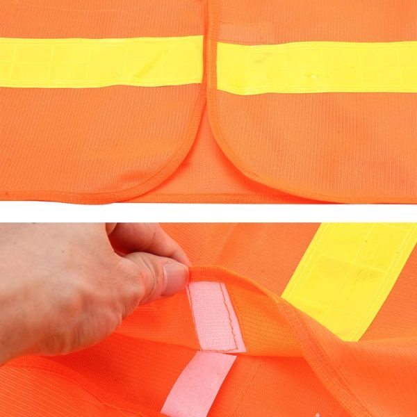 XL Reflective Fluorescent Vest Safty Cloth Driving School Construction Traffic Safty Warning Working Cloth (Orange) - Image 4