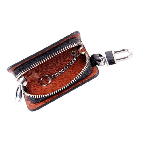 Universal Leather Roots Texture Waist Hanging Zipper Wallets Key Holder Bag (No Include Key) (Black) - Image 3