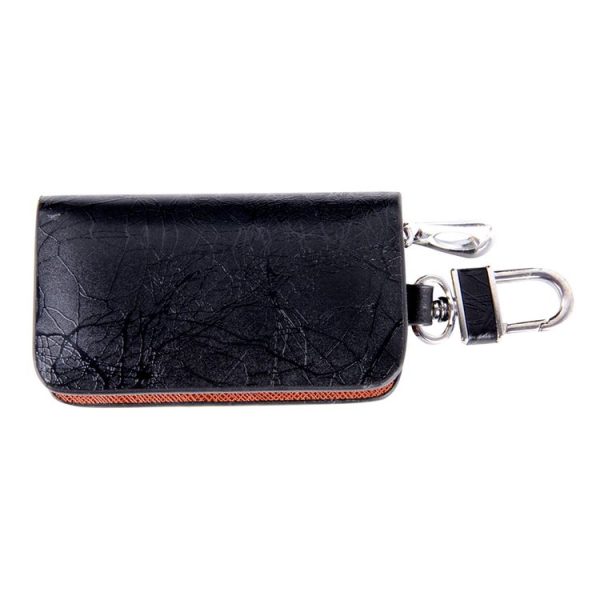 Universal Leather Roots Texture Waist Hanging Zipper Wallets Key Holder Bag (No Include Key) (Black) - Image 5