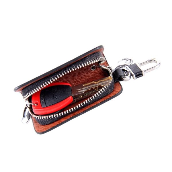 Universal Leather Roots Texture Waist Hanging Zipper Wallets Key Holder Bag (No Include Key) (Black) - Image 6