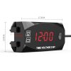 Motorcycle Multi-functional 2 in 1 Digital Display Voltmeter + Electronic Clock, 6-30V IP67 (Red Light) - Image 2