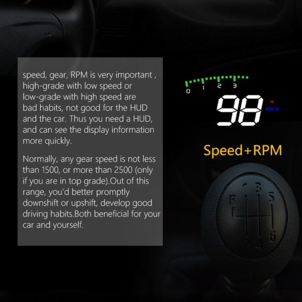 A900 OBD2 3.5 inch Vehicle-mounted Head Up Display Security System, Support Car Speed / Engine Revolving Speed Display / Water Temperature / Voltage / Driving Mileage - Image 11