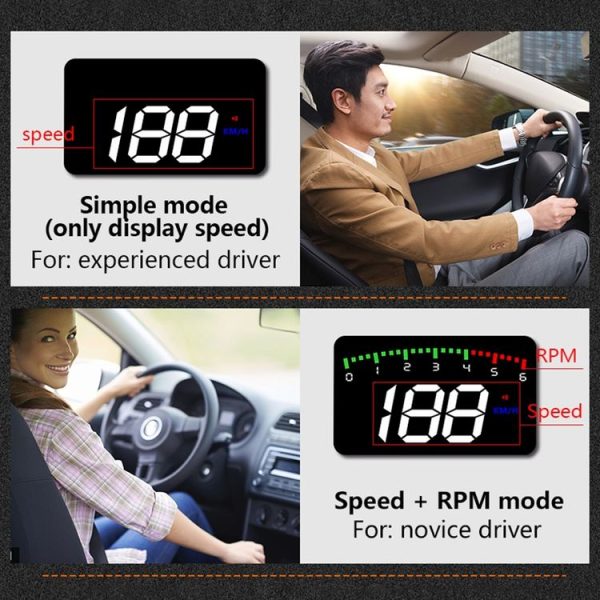 A900 OBD2 3.5 inch Vehicle-mounted Head Up Display Security System, Support Car Speed / Engine Revolving Speed Display / Water Temperature / Voltage / Driving Mileage - Image 8