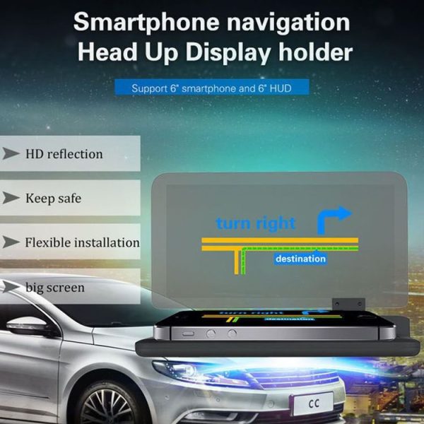 H6 Multi-function Car Smartphone Navigation Head Up Display Holder for 6 Inch Smartphone - Image 10