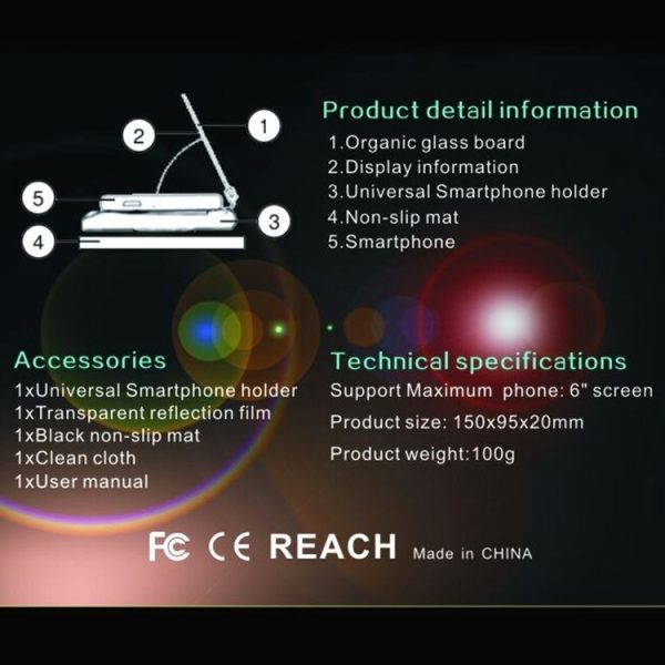 H6 Multi-function Car Smartphone Navigation Head Up Display Holder for 6 Inch Smartphone - Image 4