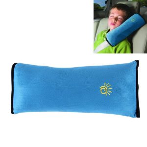 2 PCS Children Baby Safety Strap Soft Headrest Neck Support Pillow Shoulder Pad for Car Safety Seatbelt (Blue)