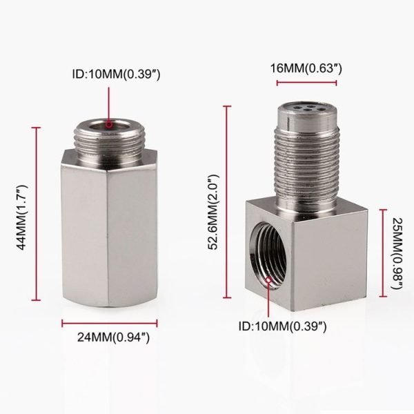 90 Degree Car Oxygen Sensor Spacer Engine Light CEL Check Bung Mini Catalytic Converter M18 x 1.5 - Image 4