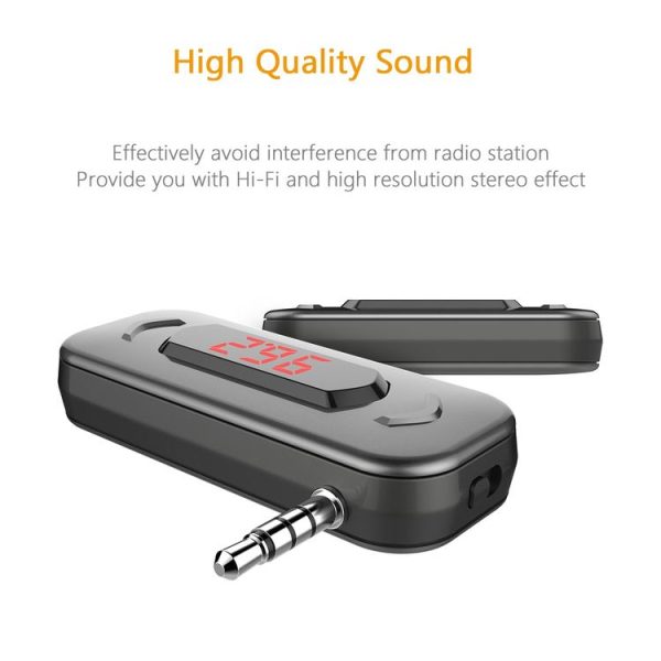 Doosl DSER116 Multifunctional Car FM Transmitter Wireless Music Receiver with 3.5mm Jack & LCD Display, Support Hands-free Call (Black) - Image 5