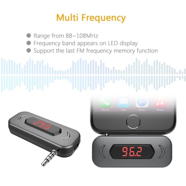 Doosl DSER116 Multifunctional Car FM Transmitter Wireless Music Receiver with 3.5mm Jack & LCD Display, Support Hands-free Call (Black) - Image 6