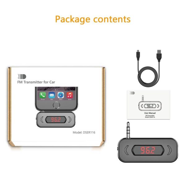 Doosl DSER116 Multifunctional Car FM Transmitter Wireless Music Receiver with 3.5mm Jack & LCD Display, Support Hands-free Call (Black) - Image 8