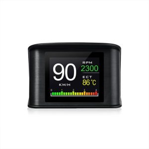 P10 HUD 2.2 inch Car OBD2 Smart Digital Meter with TFT LCD Multi-color, Speed & RPM & Water Temperature & Oil Consumption & Driving Distance / Time & Voltage Display, Over Speed Alarm, Low Voltage Alarm, Kilometers & Miles Switching, Light Sensor Functions