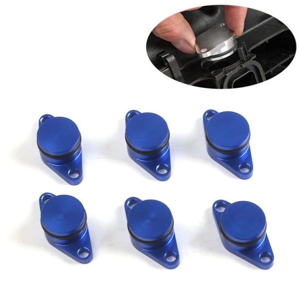 6 PCS 22mm Swirl Flap Flaps Delete Removal Blanks Plugs for BMW M57 (6-cylinder) (Blue)