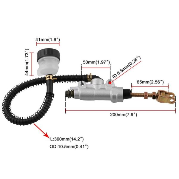 Motorcycles Rear Brake Master Cylinder Pump for Honda Sportrax 400 TRX400EX 1999-2008 (Gold) - Image 4