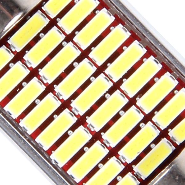2 PCS DC 12V 6W 36MM Bicuspid Car Door Lamps Registration Mark light Dashboard Dome Door Lights LED Reading Lamp with 27 LED SMD 3014 Lights White - Image 5