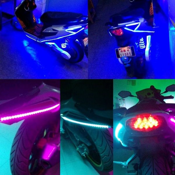 5 PCS Flow Style 45 LED 3528 SMD Waterproof Flexible Car Strip Light for Car Decoration, DC 12V, Length: 90cm (Pink Light) - Image 7