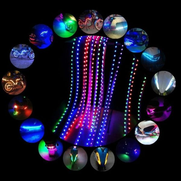 5 PCS Flow Style 45 LED 3528 SMD Waterproof Flexible Car Strip Light for Car Decoration, DC 12V, Length: 90cm (Pink Light) - Image 8