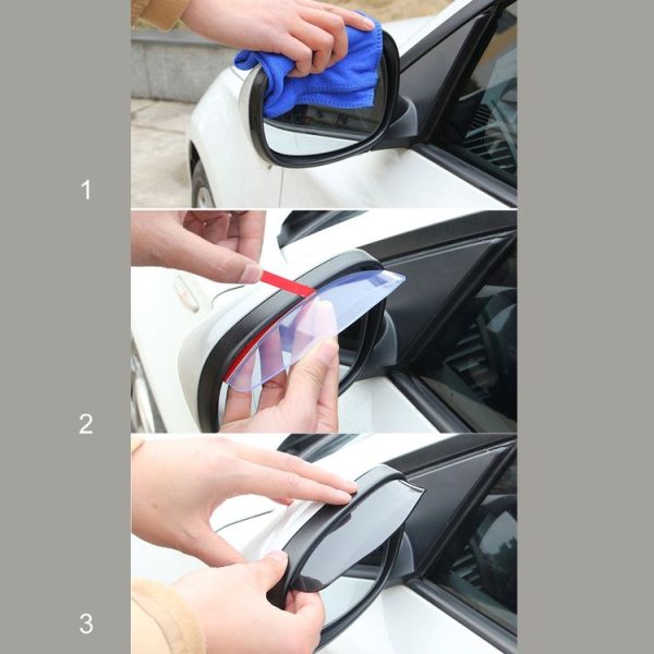 1 Pair Car Rearview Mirror Rain Blades Car Back Mirror Eyebrow Rain Cover Car Rearview Mirror Eyebrow Covers Flexible Protection Rainproof Decoration Accessories (Transparent) - Image 7