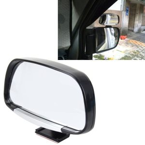3R-081 Car Blind Spot Side View Wide Angle Convex Mirror Vision Collection Side View Mirror Blind Spot Mirror (Black)