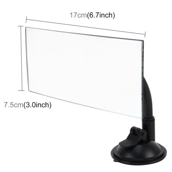 360 Degree Car Adjustable Interior Windshield Rectangular Blind Spot Mirror with Suck Cup Holder - Image 2