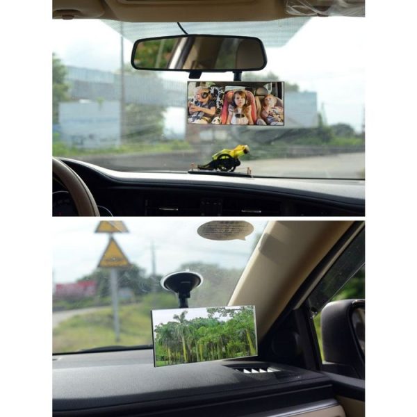 360 Degree Car Adjustable Interior Windshield Rectangular Blind Spot Mirror with Suck Cup Holder - Image 7