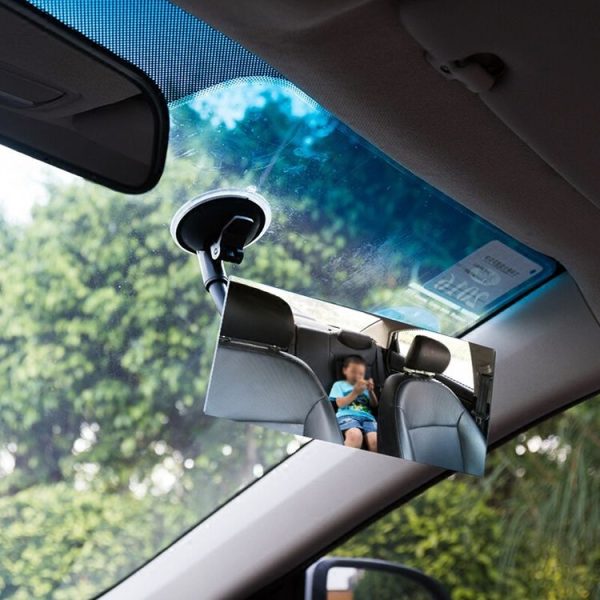 360 Degree Car Adjustable Interior Windshield Rectangular Blind Spot Mirror with Suck Cup Holder - Image 9