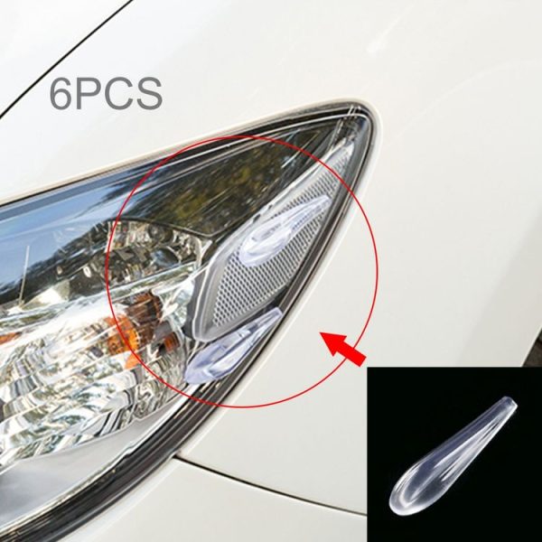 6 PCS Universal Resin Rear Spoiler Car Auto Rear Spoiler Exterior Rear Spoiler Kit Car Crash Strip Spoiler Routed Board Mute Rectifier Noise Reduction Spoiler (Transparent)