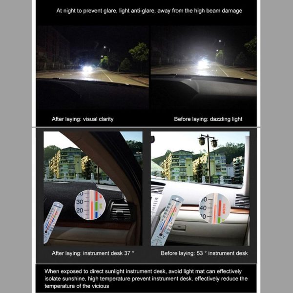Dark Mat Car Dashboard Cover Car Light Pad Instrument Panel Sunscreen Car Mats for Land Rover Discovery 4, Please note the model and year (Black) - Image 8