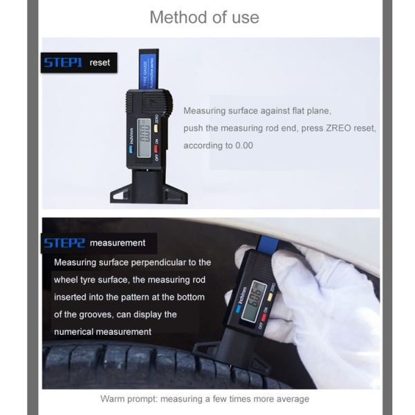 0-25mm Electronic Digital Tread Plan Refinding Rounds Refinding Outcome Exists Tread Tablets Type Gauge Depth Vernier Caliper Measuring Tools (Blue) - Image 5