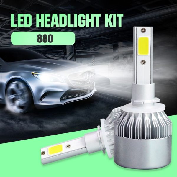 2pcs 880 / 881 18W 1800LM 6000K Waterproof IP68 Car Auto LED Headlight with 2 COB LED Lamps, DC 9-36V (White Light) - Image 4