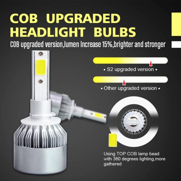 2pcs 880 / 881 18W 1800LM 6000K Waterproof IP68 Car Auto LED Headlight with 2 COB LED Lamps, DC 9-36V (White Light) - Image 6