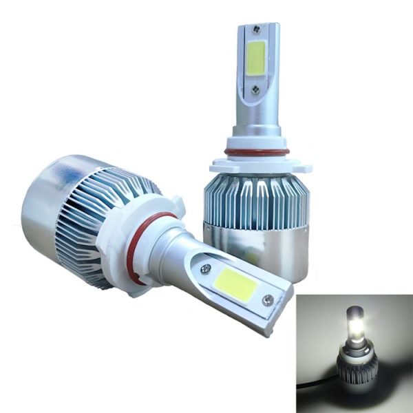 2pcs 9005 18W 1800LM 6000K Waterproof IP68 Car Auto LED Headlight with 2 COB LED Lamps, DC 9-36V (White Light)