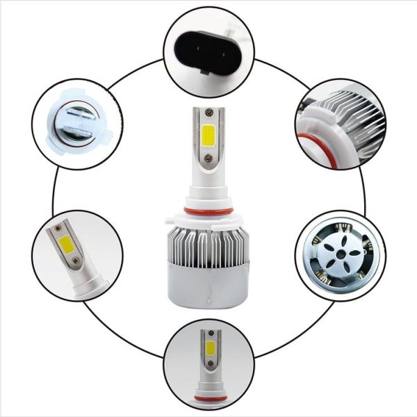 2pcs 9005 18W 1800LM 6000K Waterproof IP68 Car Auto LED Headlight with 2 COB LED Lamps, DC 9-36V (White Light) - Image 5