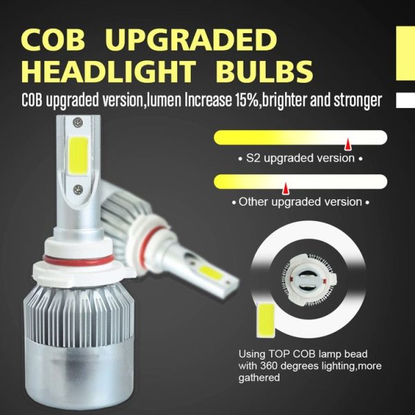 2pcs 9005 18W 1800LM 6000K Waterproof IP68 Car Auto LED Headlight with 2 COB LED Lamps, DC 9-36V (White Light) - Image 6