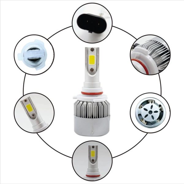2 PCS C9 9006 18W 1800LM 6000K Waterproof IP68 Car Auto LED Headlight with 2 COB LED Lamps, DC 9-36V (White Light) - Image 5