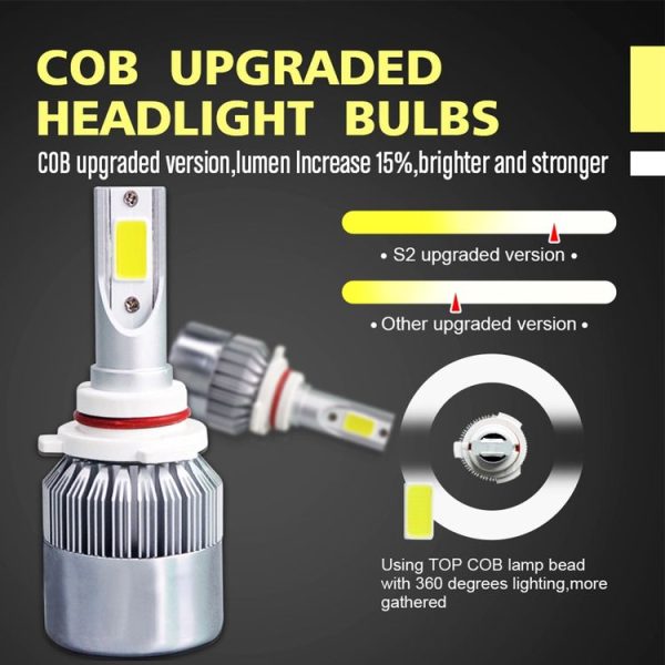 2 PCS C9 9006 18W 1800LM 6000K Waterproof IP68 Car Auto LED Headlight with 2 COB LED Lamps, DC 9-36V (White Light) - Image 6