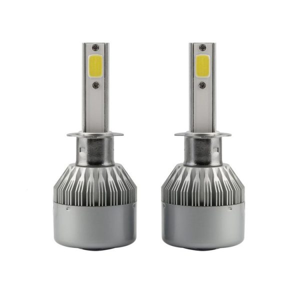2pcs H1 18W 1800LM 6000K Waterproof IP68 Car Auto LED Headlight with 2 COB LED Lamps, DC 9-36V (White Light) - Image 2