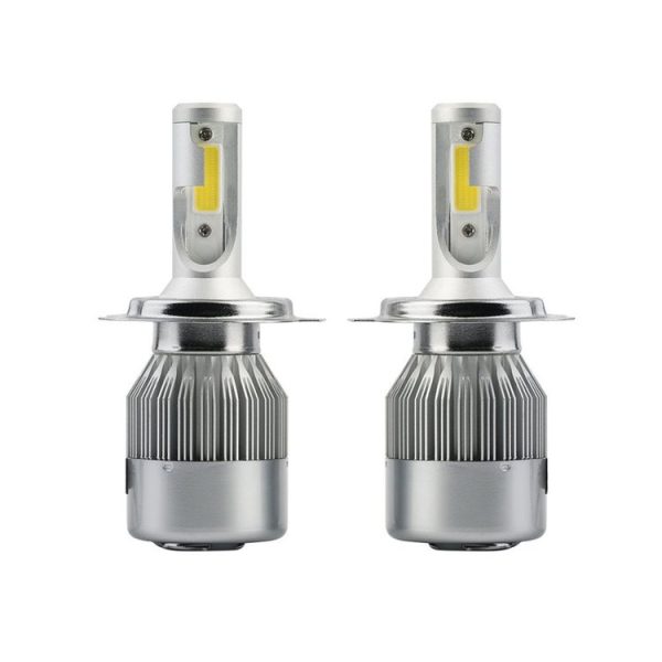 2pcs H4 18W 1800LM 6000K Waterproof IP68 Car Auto LED Headlight with 2 COB LED Lamps, DC 9-36V (White Light) - Image 2