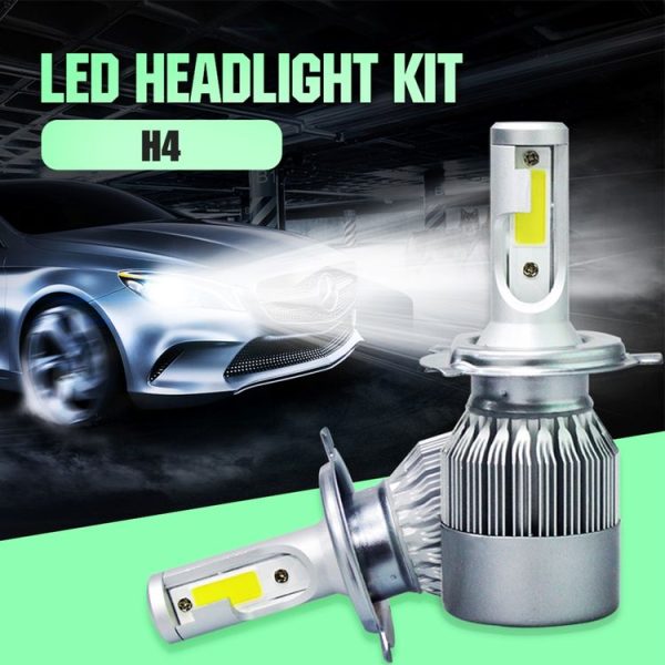 2pcs H4 18W 1800LM 6000K Waterproof IP68 Car Auto LED Headlight with 2 COB LED Lamps, DC 9-36V (White Light) - Image 4