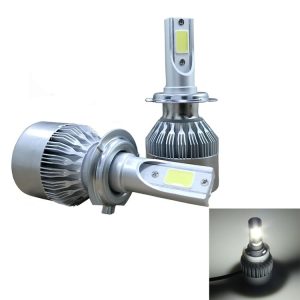 2pcs H7 18W 1800LM 6000K Waterproof IP68 Car Auto LED Headlight with 2 COB LED Lamps, DC 9-36V (White Light)