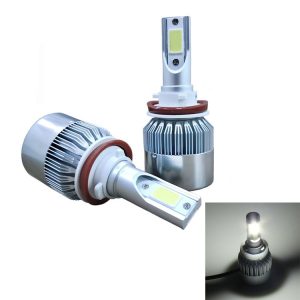 2pcs H8 / H11 18W 1800LM 6000K Waterproof IP68 Car Auto LED Headlight with 2 COB LED Lamps, DC 9-36V (White Light)