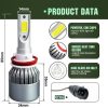 2pcs H8 / H11 18W 1800LM 6000K Waterproof IP68 Car Auto LED Headlight with 2 COB LED Lamps, DC 9-36V (White Light) - Image 3