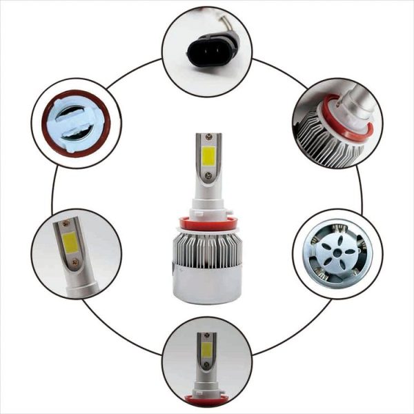 2pcs H8 / H11 18W 1800LM 6000K Waterproof IP68 Car Auto LED Headlight with 2 COB LED Lamps, DC 9-36V (White Light) - Image 5