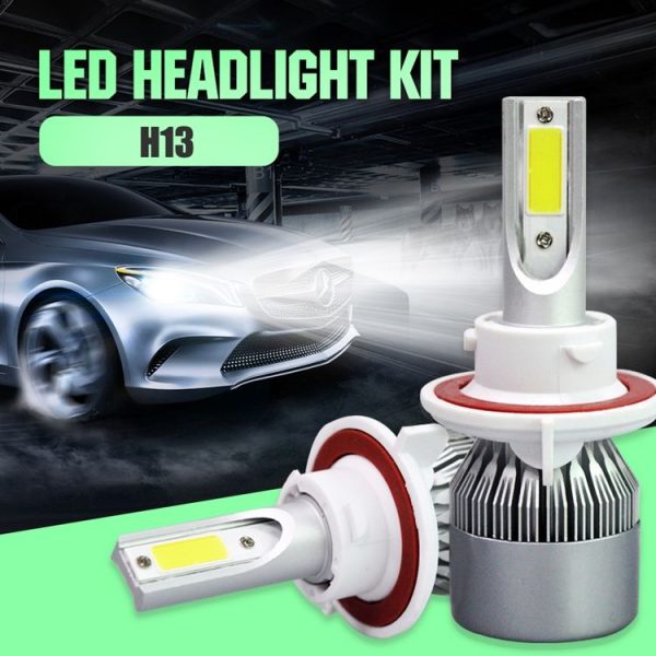 2pcs H13 18W 1800LM 6000K Waterproof IP68 Car Auto LED Headlight with 2 COB LED Lamps, DC 9-36V (White Light) - Image 4