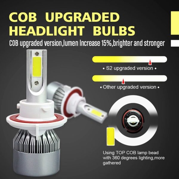 2pcs H13 18W 1800LM 6000K Waterproof IP68 Car Auto LED Headlight with 2 COB LED Lamps, DC 9-36V (White Light) - Image 6