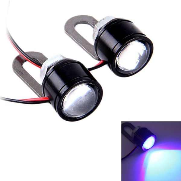 2 PCS 12V 3W Eagle Eyes LED Light For Motorcycle, Wire Length: 45cm (Blue Light)