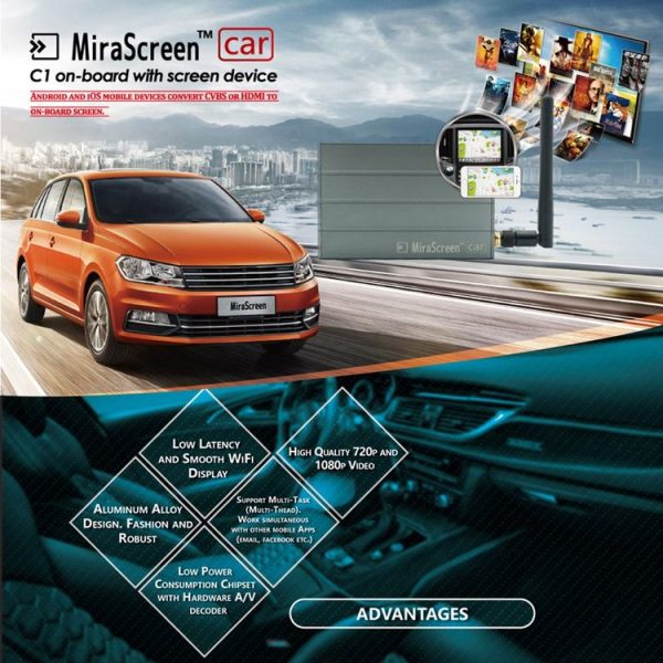 MiraScreen C1 Auto Car Wireless WiFi Display Dongle Smart Media Streamer, Support DLNA / Airplay / Miracast / Screen Mirroring - Image 10