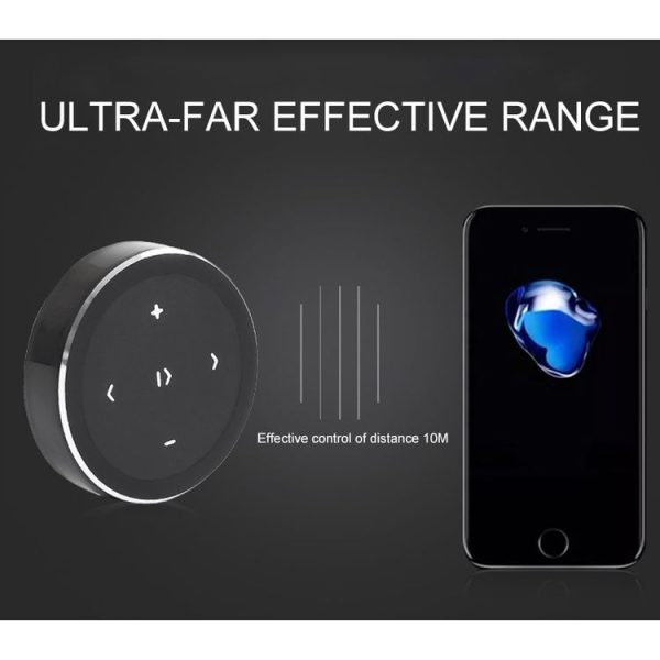 Car Wireless Bluetooth Controller Mobile Phone Multimedia Multi-functional Steering Wheel Remote Controller with Holder (Black) - Image 8