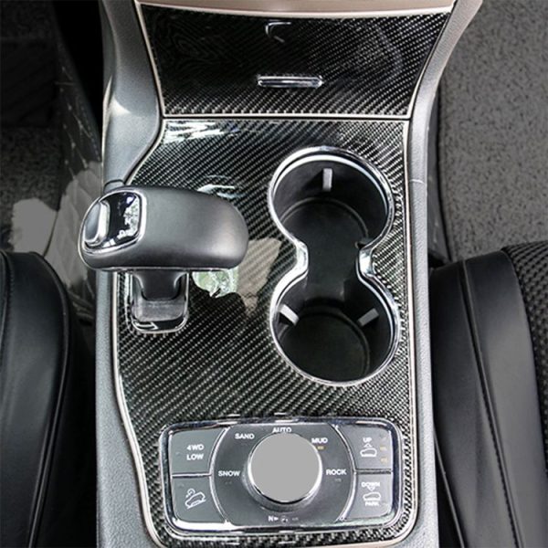 2 PCS Car Water Cup Panel Carbon Fiber Decorative Sticker for Jeep Grand Cherokee 2014-2015 - Image 6